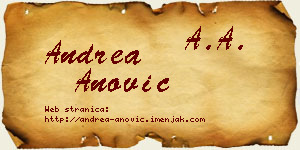 Andrea Anović vizit kartica